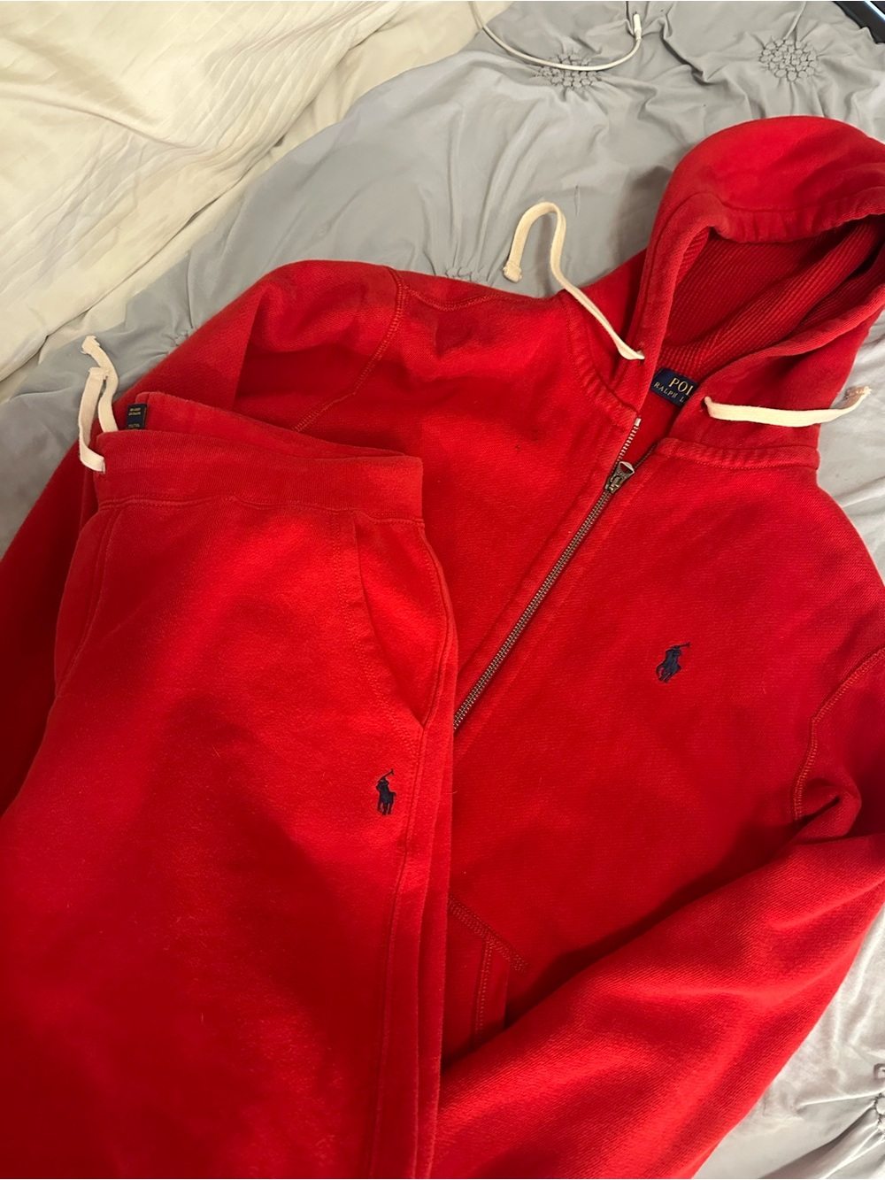 Polo by Ralph Lauren Red Zip Hoodie & Pants